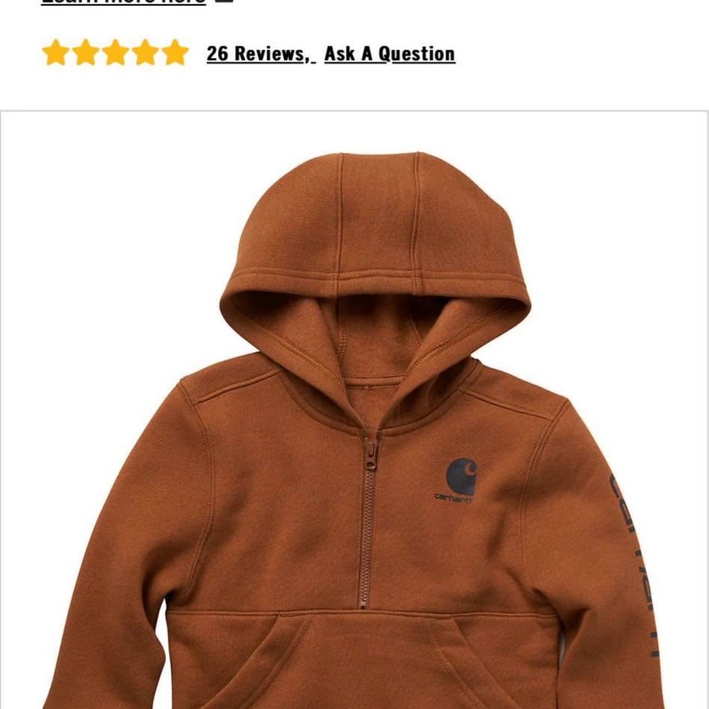 Carhartt Kids' White Hoodie